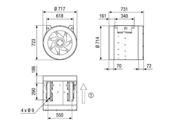 Diagonal-Ventilator EDR 71-2 Diagonal-Ventilator EDR 71-2