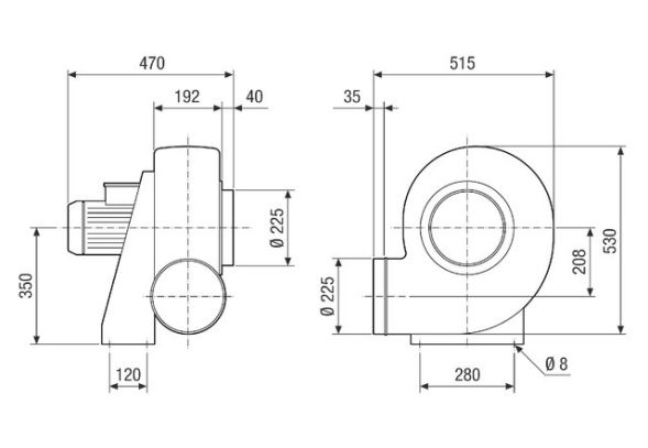 Radialgebläse GRK R 28/4 D Radialgebläse GRK R 28/4 D