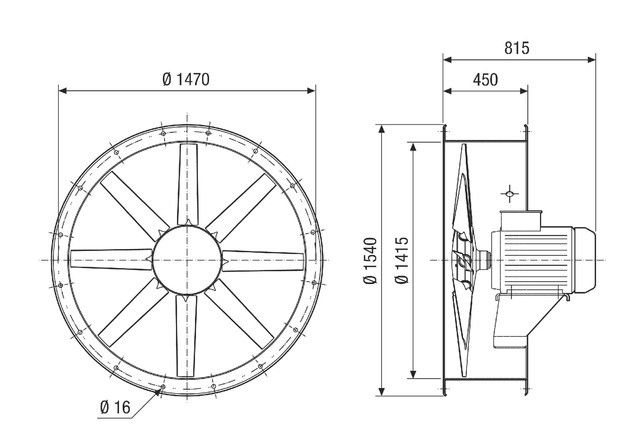 Axial-Rohrventilator DAR 140/8 7,5