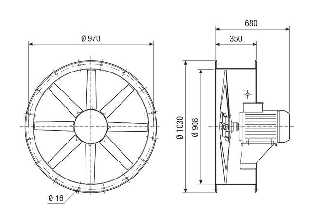 Axial-Rohrventilator DAR 90/6 0,75
