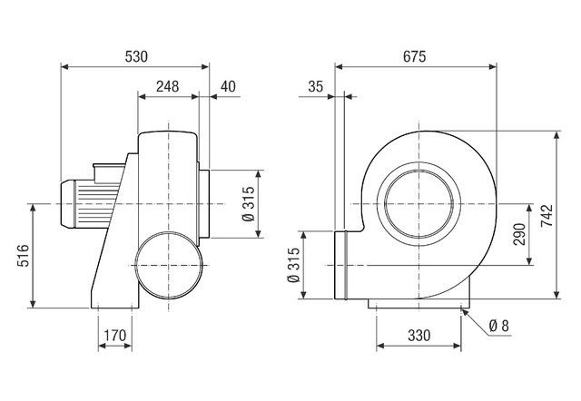 Radialgebläse GRK R 40/4 D