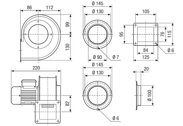 Radialgebläse GRM ES 10/2 D