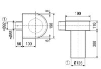 Winkel 90 Uebergang MF-WLF125/90