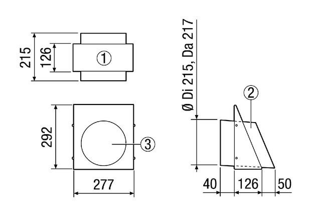 Wandstutzen Fortluft KW-FL 20E