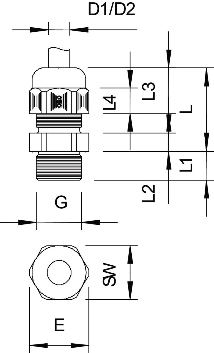 Verschraubung V-TEC PG48 SGR
