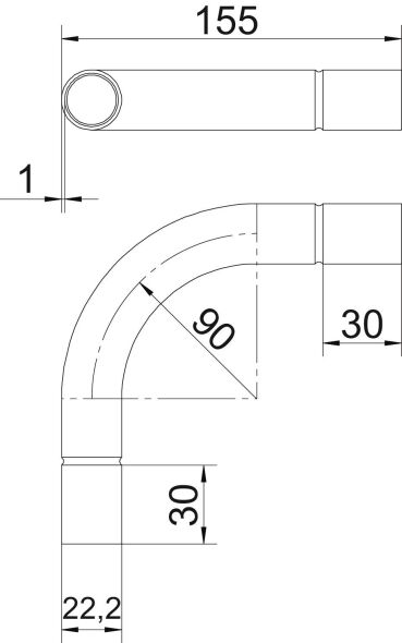 Edelstahlrohrbogen SB20W A4 Edelstahlrohrbogen SB20W A4