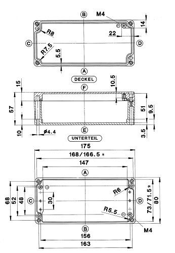 Aluminium Gehäuse GEHCA-170UNLVKS-SET Aluminium Gehäuse GEHCA-170UNLVKS-SET