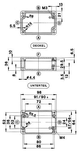 Aluminium Gehäuse GEH.CA-080UNLVKS-SET Aluminium Gehäuse GEH.CA-080UNLVKS-SET