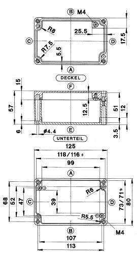 Aluminium Gehäuse GEHCA-160UNLVKS-SET Aluminium Gehäuse GEHCA-160UNLVKS-SET