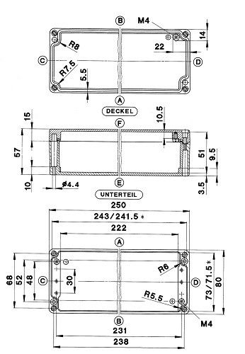 Aluminium Gehäuse GEHCA-190UNLVKS-SET Aluminium Gehäuse GEHCA-190UNLVKS-SET