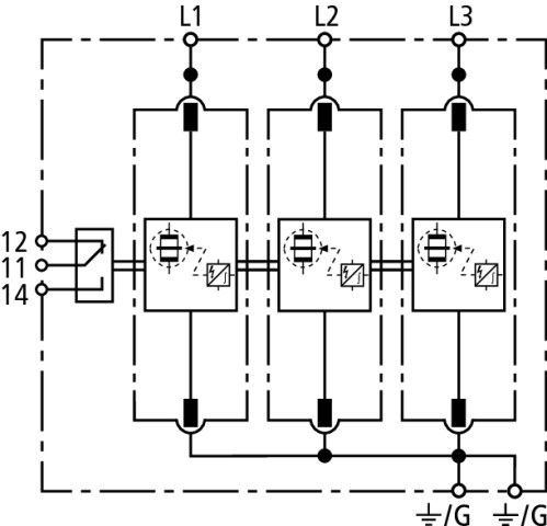 Blitzstromableiter Typ1 DB MU 3PY 480 3W+G R