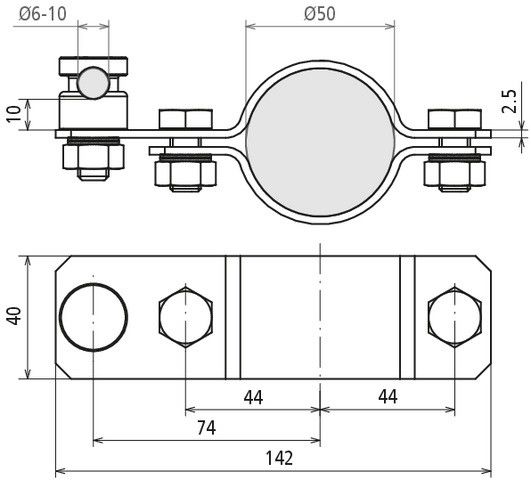 FS Anschlussschelle AS D50 KSV 6.10 V2A