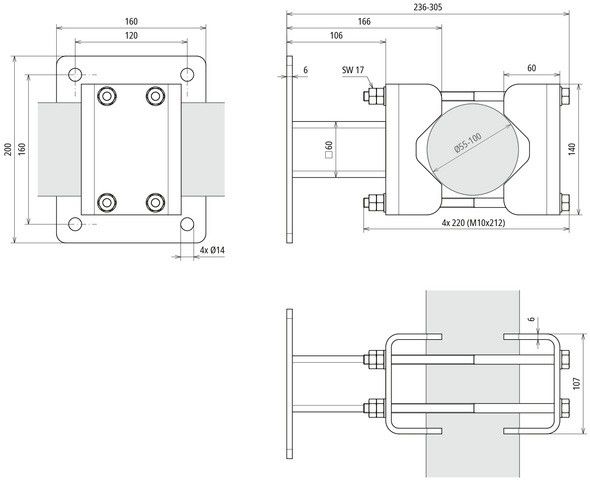 Mastbefestigung St/tZn WBD55100SEWA150STTZN