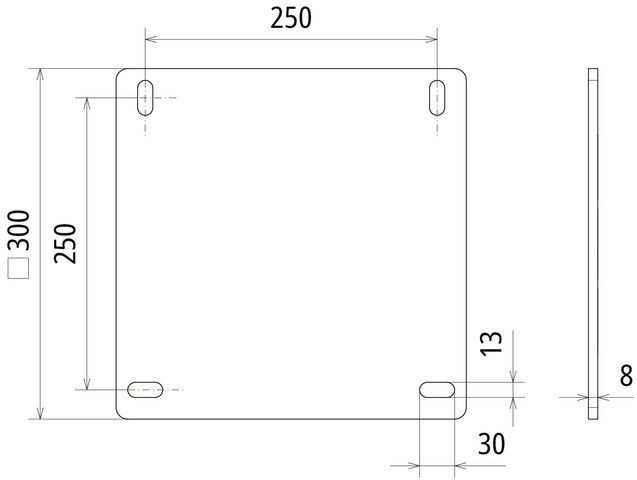 Gegenplatte mit Langloch GP 300 300 T8 STTZN