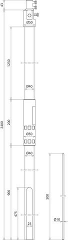 Stützrohr f. HVI lightplus SR D40 2400 #105677