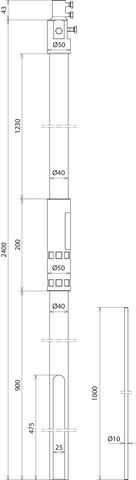 Stützrohr f. HVI lightplus SR D40 2400 #105678