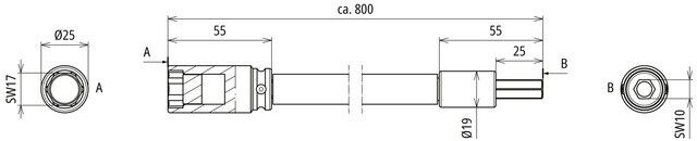 Verlängerungswerkzeug SA 800 6KANT SN V2A