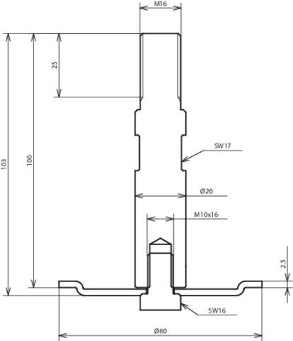 Fußstück mit Flanschplatte FS TE 20 100 #621091