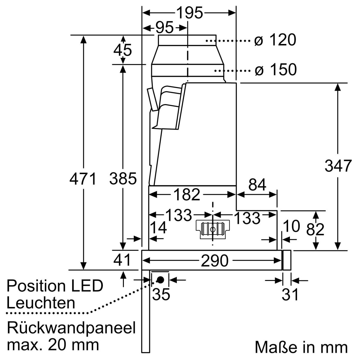 Flachschirmhaube LI67SA671