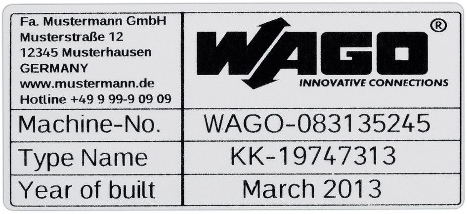 Typenschilder 70x33mm si 210-802 Typenschilder 70x33mm si 210-802