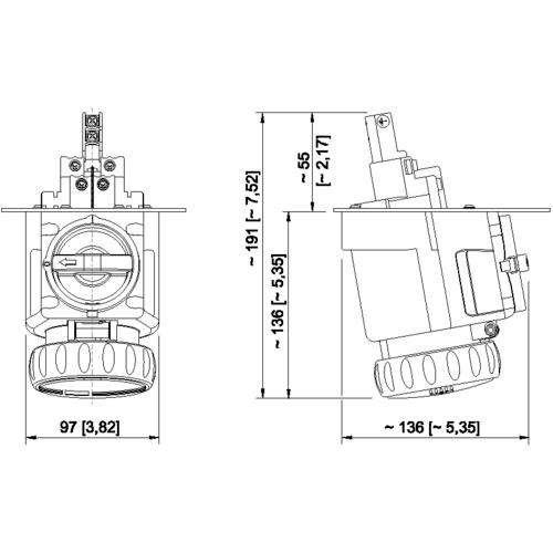 Flanschsteckdose 8570/15-409-S#272858