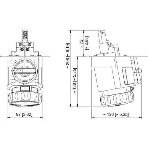 Flanschsteckdose 8570/25-407-S#290138
