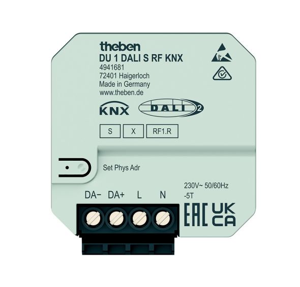 UP 1-fach Funk-DALI-Aktor DU 1 DALI S RF KNX UP 1-fach Funk-DALI-Aktor DU 1 DALI S RF KNX