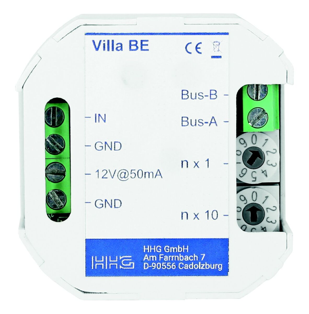 Bus-Eingangsmodul mit 12V Villa BE Bus-Eingangsmodul mit 12V Villa BE