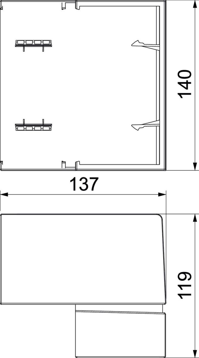 Brüstungskanal Ausseneck BRK AE70130 lgr
