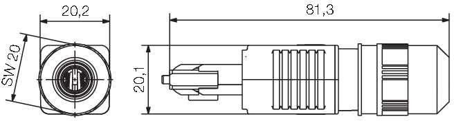 LWL-Set Single/Multimode IE-PS-V04P-2SC-POF