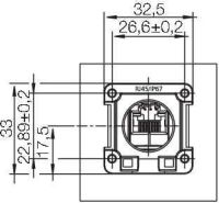 Einbauflansch IE-XM-RJ45/RJ45-IP67