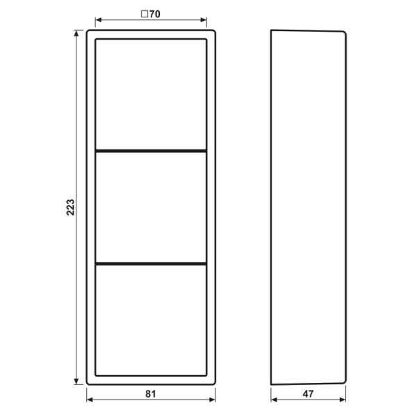 Aufputz-Kappe 3fach lgr LS 583 A LG