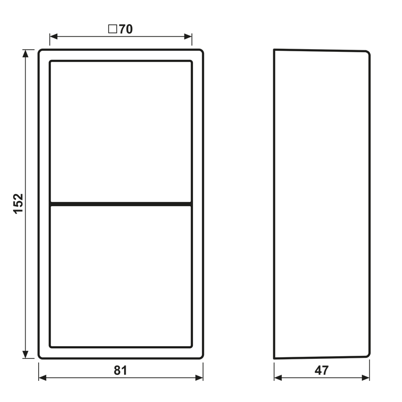 Aufputz-Kappe 2fach lgr LS 582 A LG