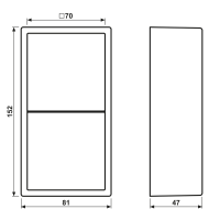 Aufputz-Kappe 2fach lgr LS 582 A LG