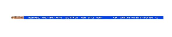 HEL H05V2-K 18AWG dkl-bl PVC 300/500V Schnittlänge HEL H05V2-K 18AWG dkl-bl PVC 300/500V Schnittlänge