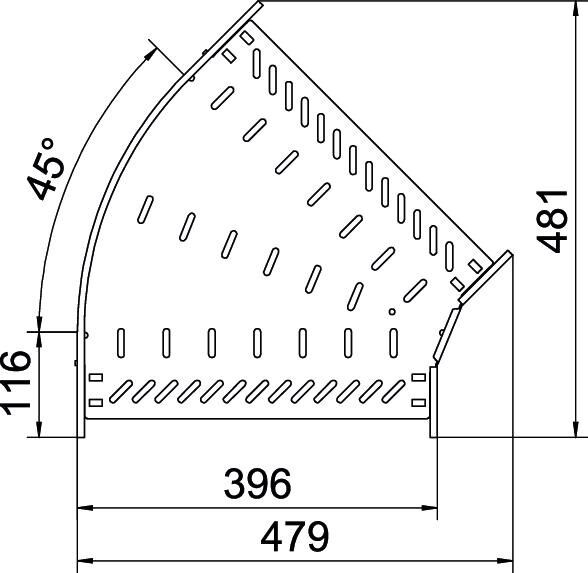 Bogen 45 Grad RB 45 640 FS