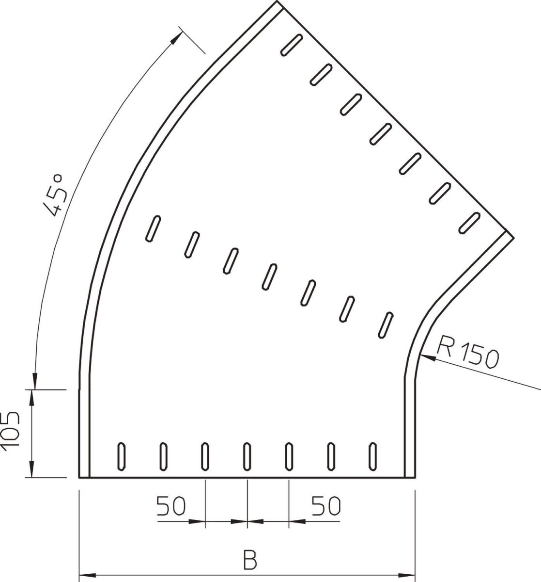 Bogen 45 horizontal, rund 7066406