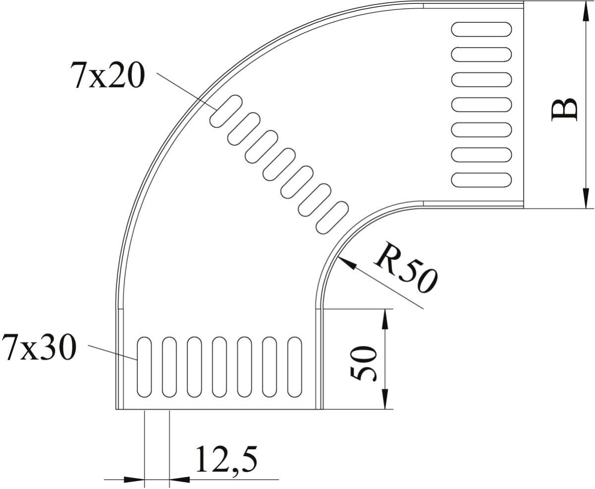 Bogen 90° für Kabelrinne MKRB 90 15 100FT