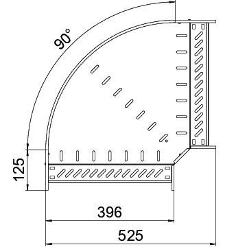 Bogen 90° für Kabelrinne RB 90 640 FSK SW