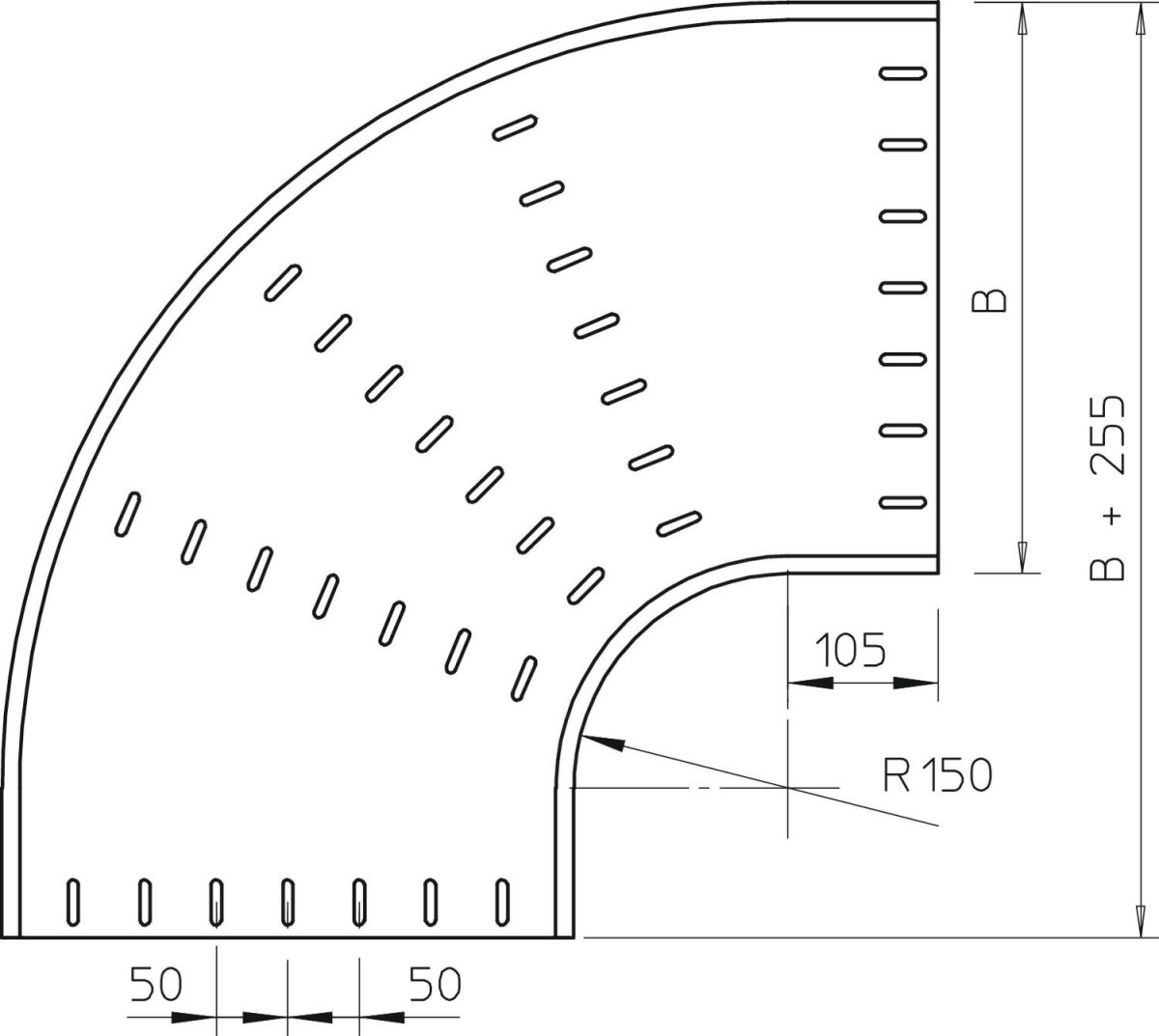 Bogen 90 horizontal, rund 7126417