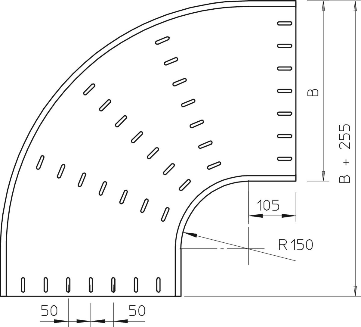 Bogen 90 horizontal, rund 7127413
