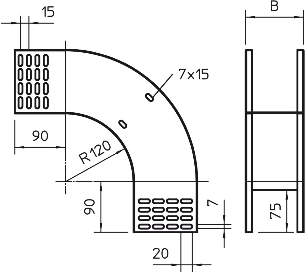 Vertikalbogen RBV 110 F FS
