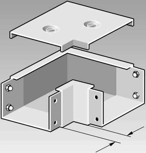 Eckwinkel-Deckel EDF 100/100 VAG