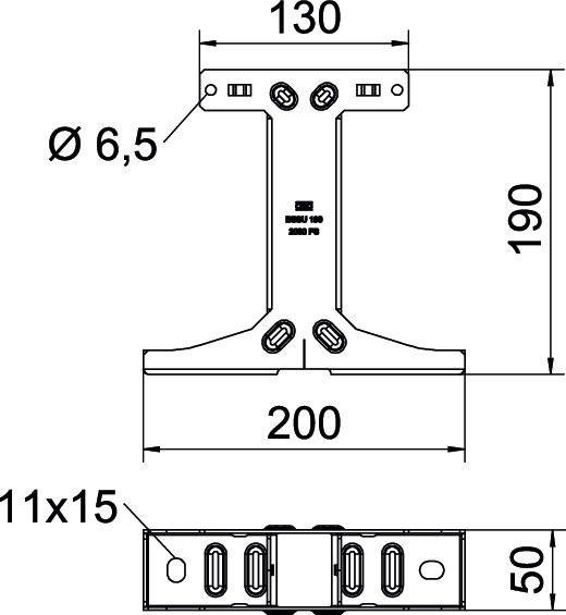 Symmetrische Bodenstütze BSSU 190 2030 FS