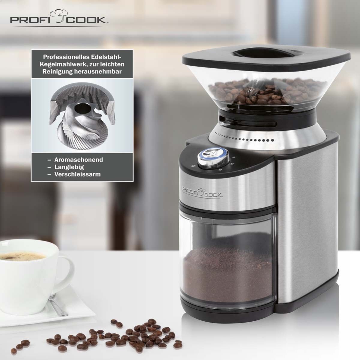 Kaffeemühle PC-EKM1205 eds/sw