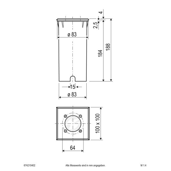 Bodeneinbauleuchte mit LM 674210402 Bodeneinbauleuchte mit LM 674210402