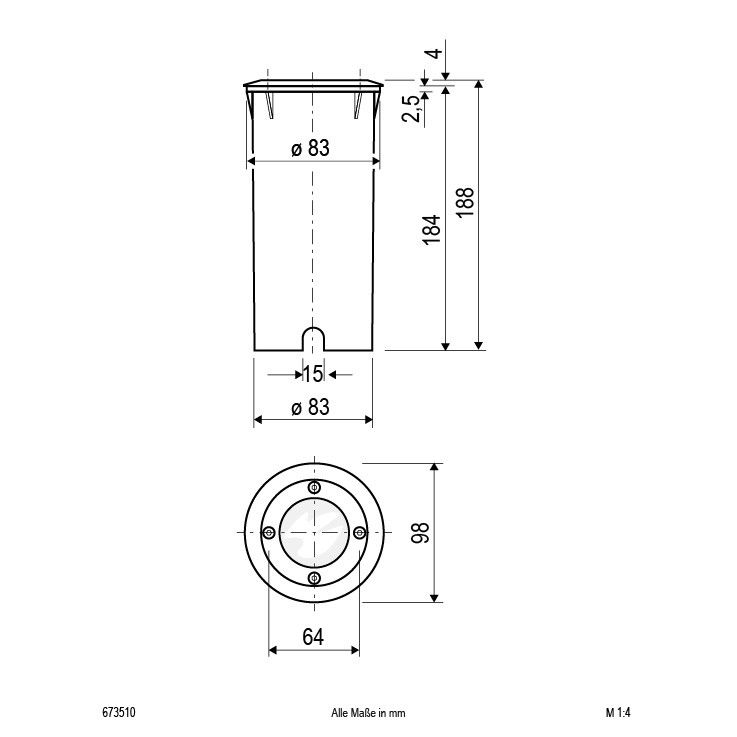 Boden-EB-Leuchte 673 510 eds