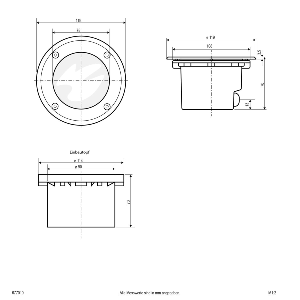 Bodeneinbaustrahler eds 677 010