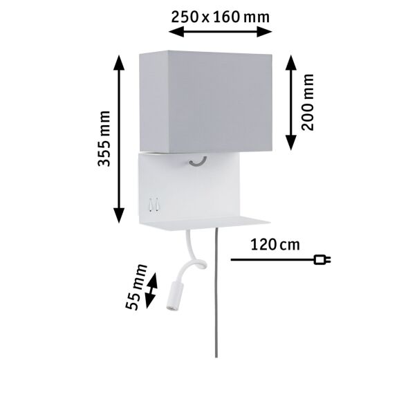 Wandleuchte mit Ablage 789.13