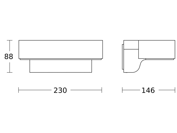 Sensor-LED-Außenleuchte L 800 SC silber Sensor-LED-Außenleuchte L 800 SC silber